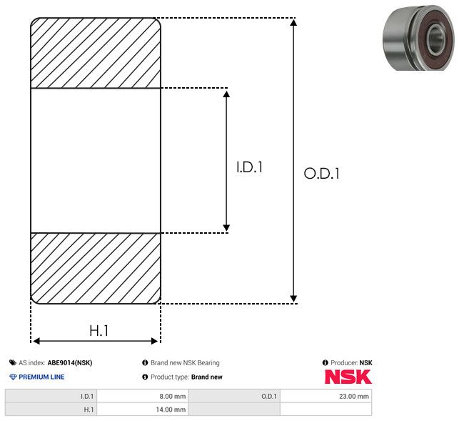 Levně Ložisko AS-PL ABE9014(NSK)