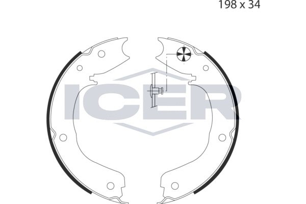 Zestaw szczęk hamulcowych, hamulec postojowy ICER 79PB4035 C