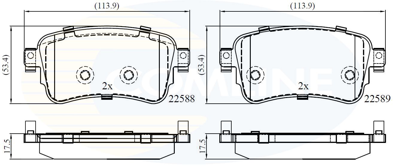 Zestaw klocków hamulcowych, hamulce tarczowe COMLINE CBP02351