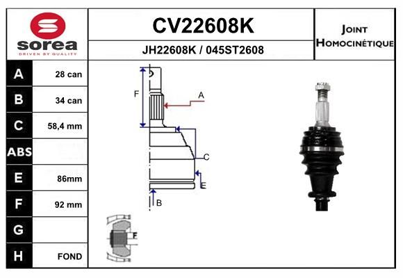 Set articulatie, planetara EAI CV22608K