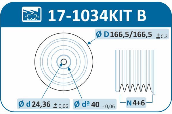 Levně Sada řemenice, kliková hřídel IJS GROUP 17-1034KITB