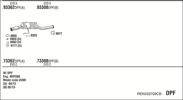 Układ wydechowy WALKER REK033709CB