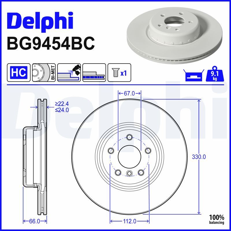 Disc frana DELPHI BG9454BC