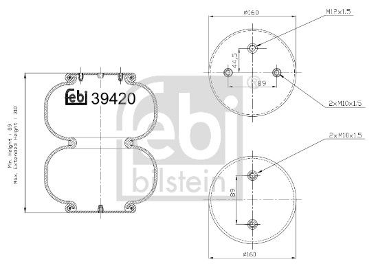 Burduf, suspensie pneumatica FEBI BILSTEIN 39420