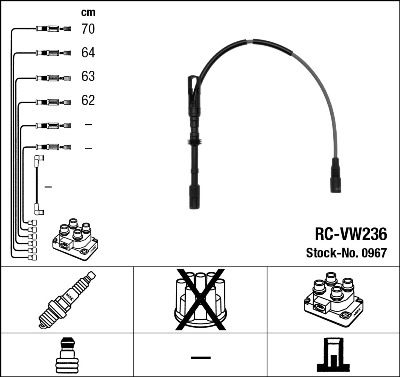 Sada kabelů pro zapalování NGK RC-VW236