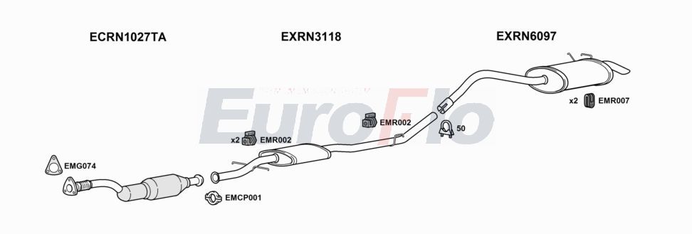 Układ wydechowy EUROFLO RNKAN19D7008C
