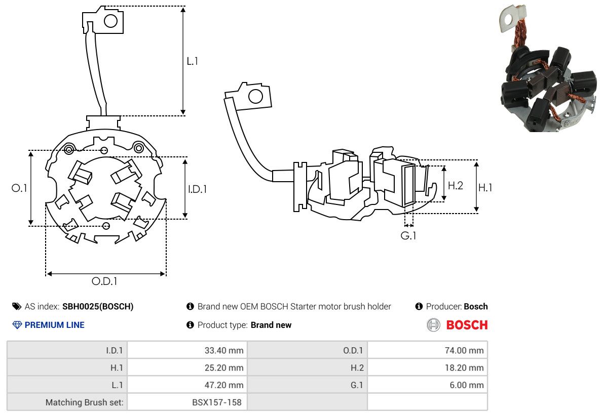Levně Držák, uhlíkové kartáče AS-PL SBH0025(BOSCH)