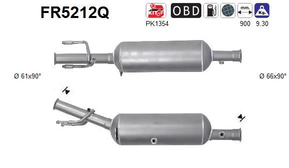 Filtr sadzy / filtr cząstek stałych, układ wydechowy AS FR5212Q