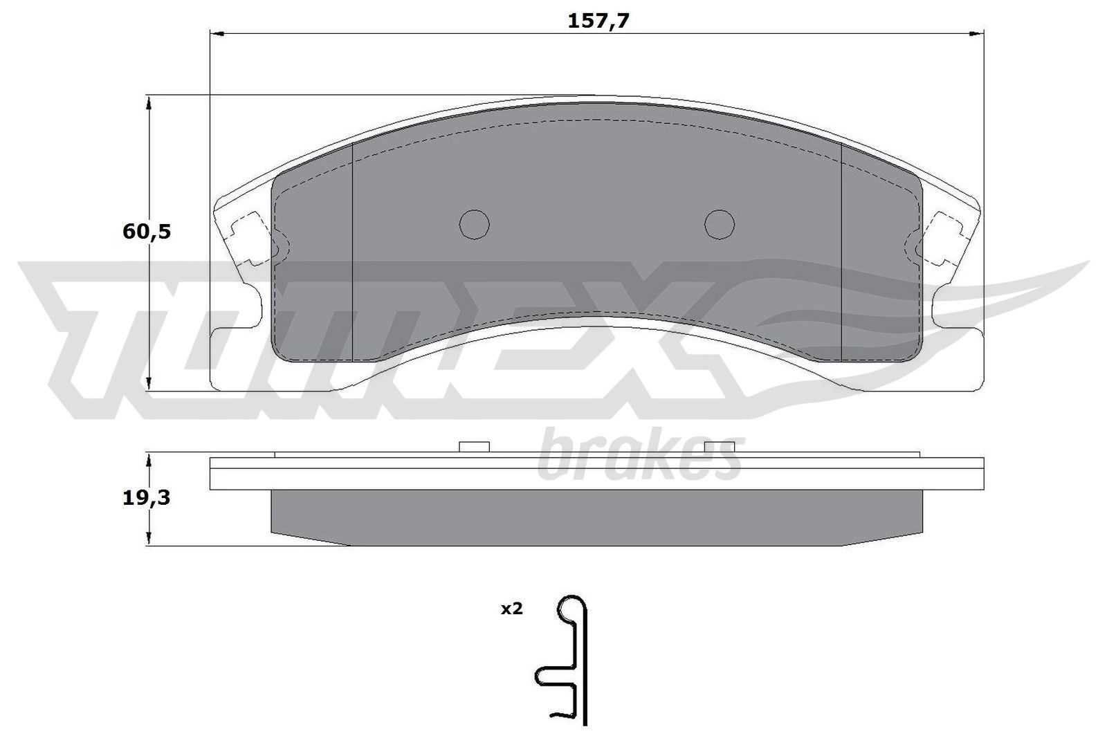 Sada brzdových destiček, kotoučová brzda TOMEX Brakes 14-91