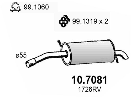 Tłumik końcowy ASSO 10.7081