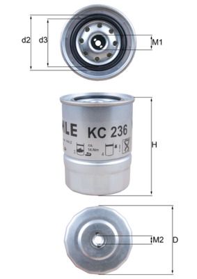 Palivový filter MAHLE KC 236