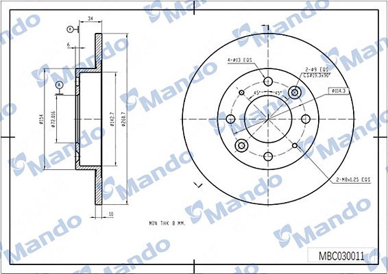 Tarcza hamulcowa MANDO MBC030011