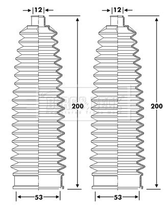 Zestaw osłon, układ kierowniczy BORG & BECK BSG3425