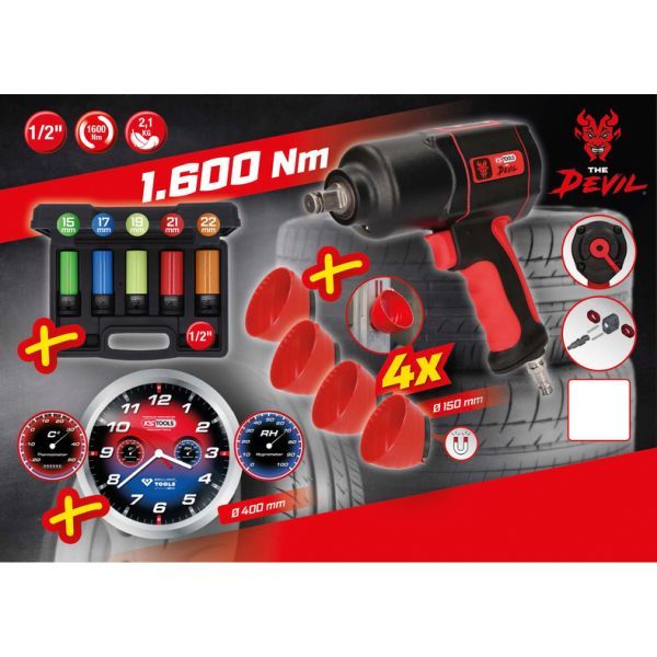 Set mașină de înșurubat cu percuție (aer comprimat) KS TOOLS 515.1205