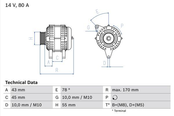 Alternator BOSCH 0 986 042 081
