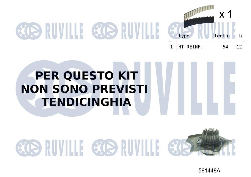 Pompa wodna + zestaw paska rozrządu RUVILLE 55B0021