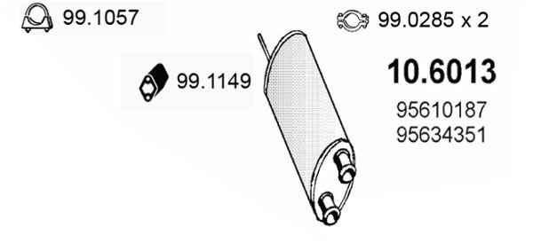 Tłumik środkowy ASSO 10.6013