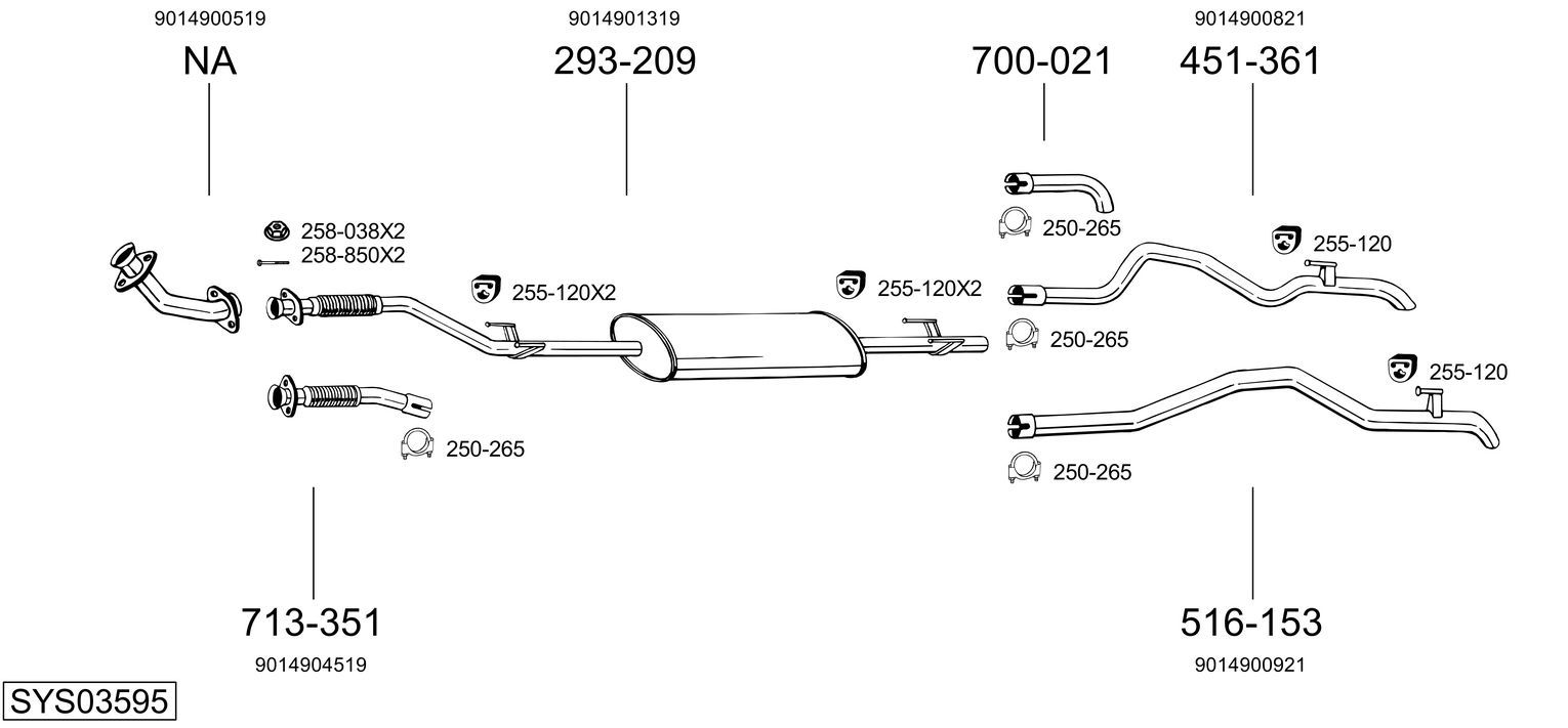 Układ wydechowy BOSAL SYS03595