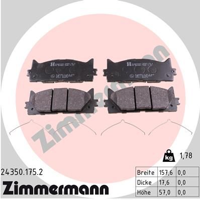 Levně Sada brzdových destiček, kotoučová brzda ZIMMERMANN 04465-06070