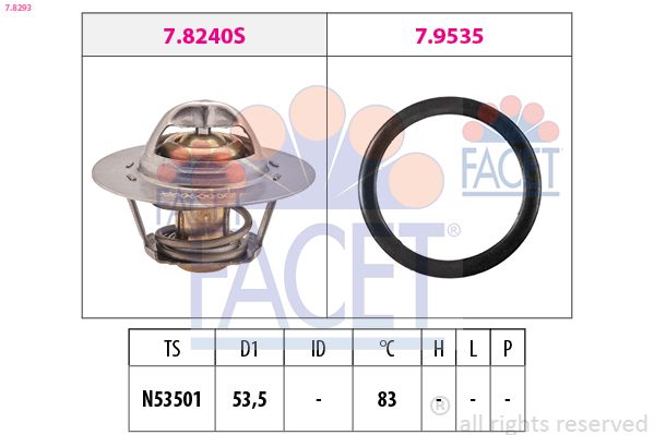 Termostat, środek chłodzący FACET 7.8293