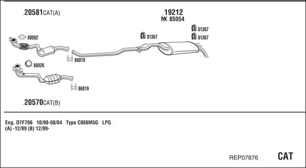 Układ wydechowy WALKER REP07876