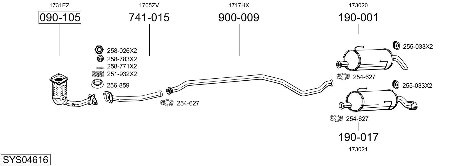 Układ wydechowy BOSAL SYS04616