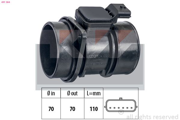 Przepływomierz masowy powietrza KW 491 364
