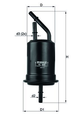 Palivový filtr MAHLE KL 488