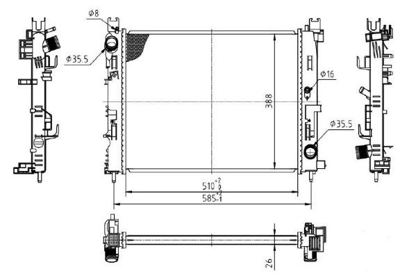 Radiator, racire motor MTR 13054909
