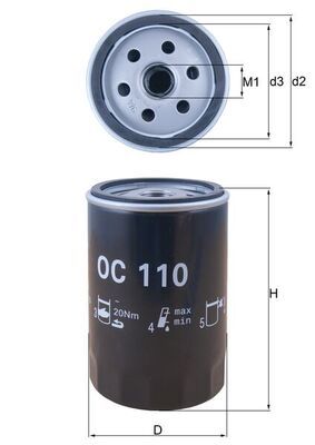 Olejový filtr MAHLE OC 110