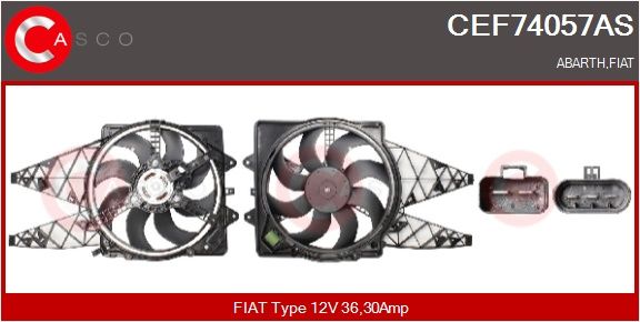 Elektromotor, větrák chladiče CASCO CEF74057AS