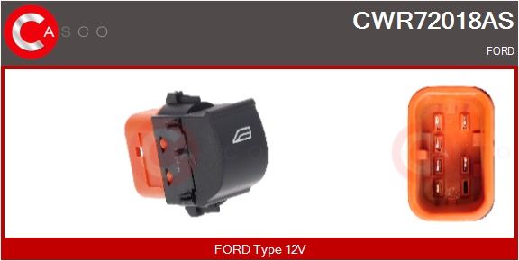 Spínač, zvedací zařízení oken CASCO CWR72018AS