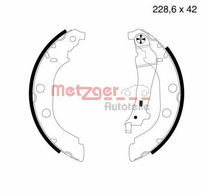 Zestaw szczęk hamulcowych METZGER AUTOTEILE MG631