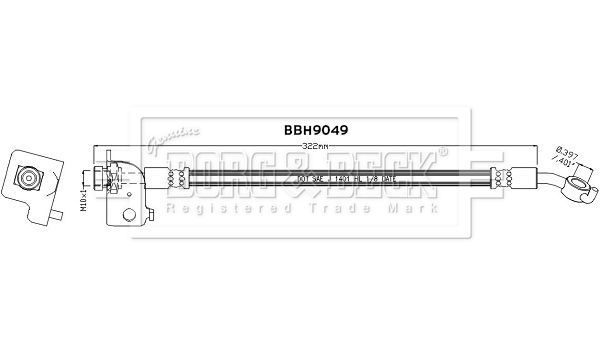 Przewód hamulcowy elastyczny BORG & BECK BBH9049