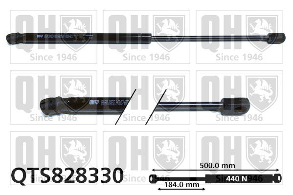 Sprężyna gazowa, pokrywa bagażnika QUINTON HAZELL QTS828330