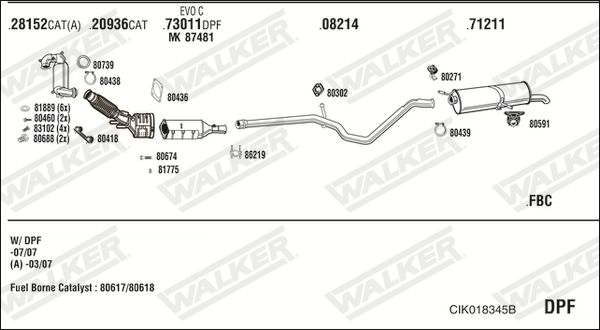 Układ wydechowy WALKER CIK018345B