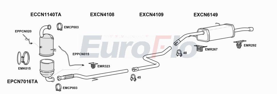 Układ wydechowy EUROFLO CNC314D1011C
