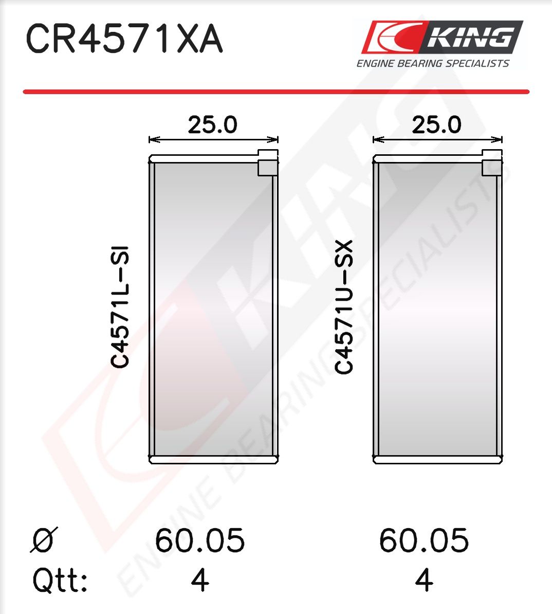 Cuzinet bielă KING CR4571XA0.25