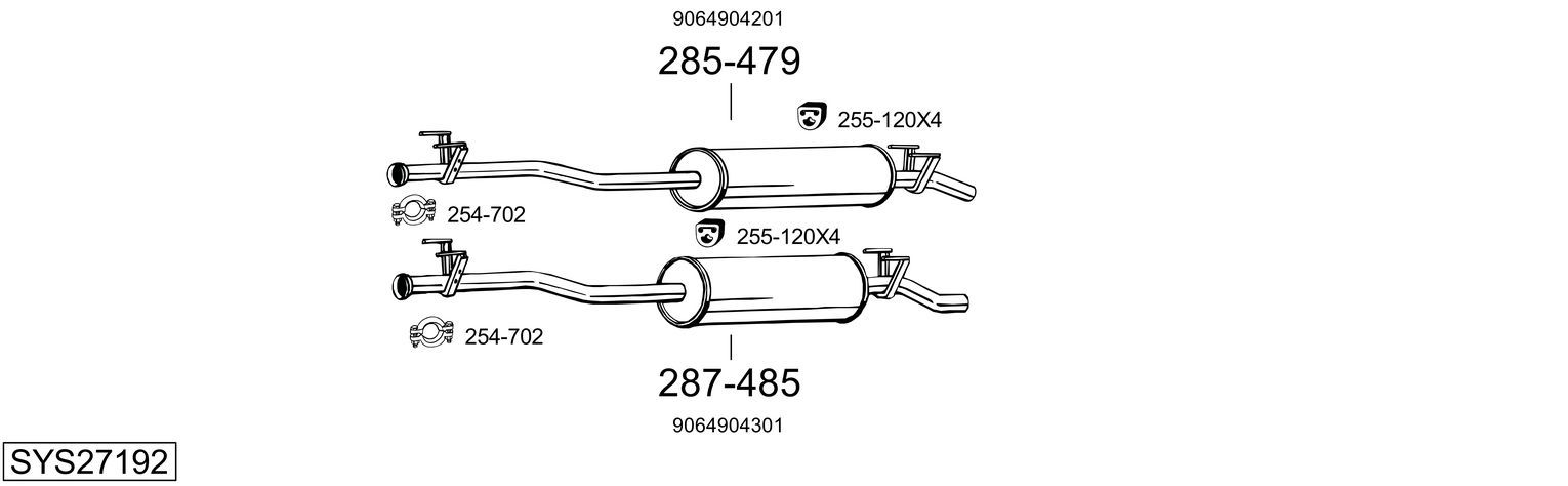 Układ wydechowy BOSAL SYS27192