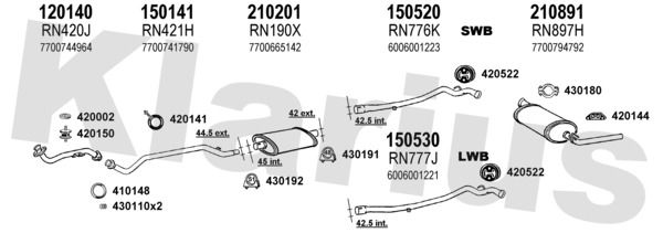 Układ wydechowy KLARIUS 721157E