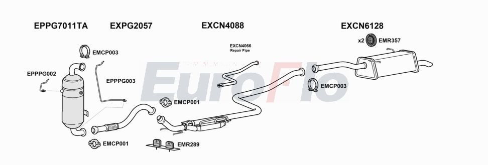 Układ wydechowy EUROFLO CNBERM16D6008B