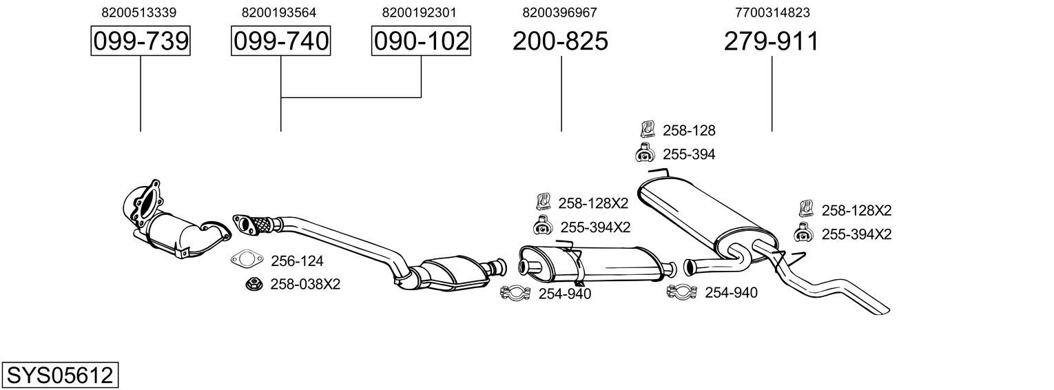 Układ wydechowy BOSAL SYS05612