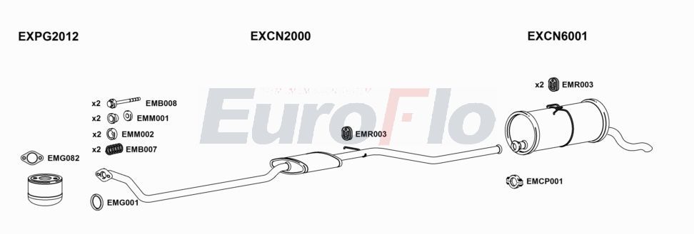 Układ wydechowy EUROFLO PGPAR19D7001A00