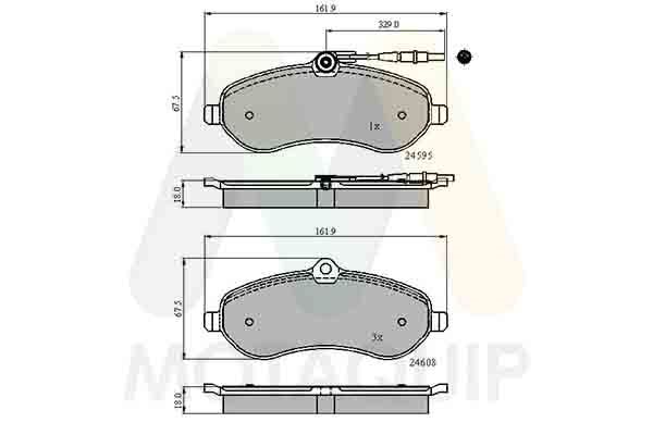 set placute frana,frana disc MOTAQUIP LVXL1342