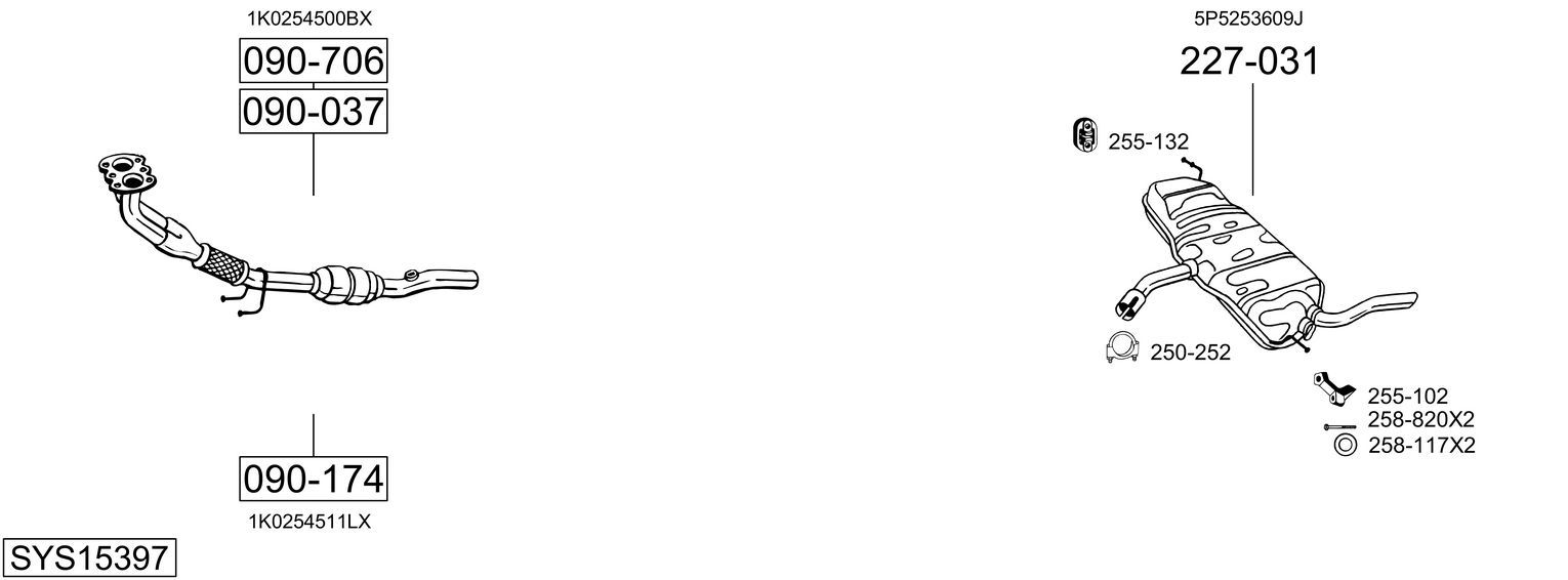 Układ wydechowy BOSAL SYS15397