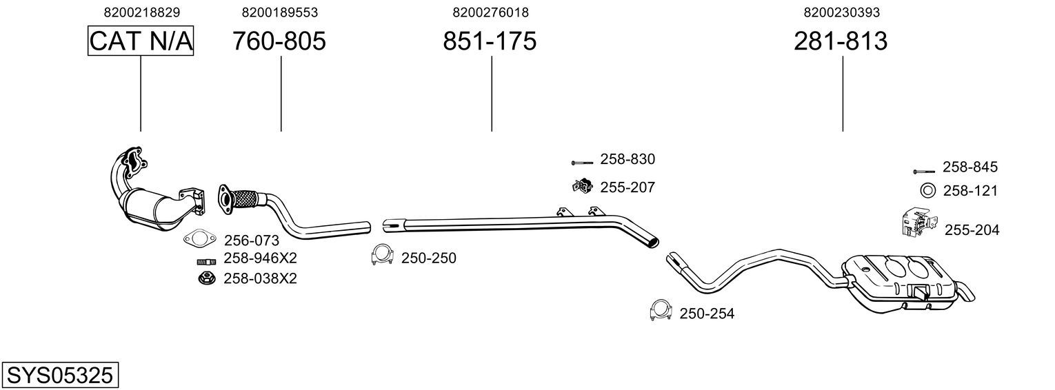 Układ wydechowy BOSAL SYS05325