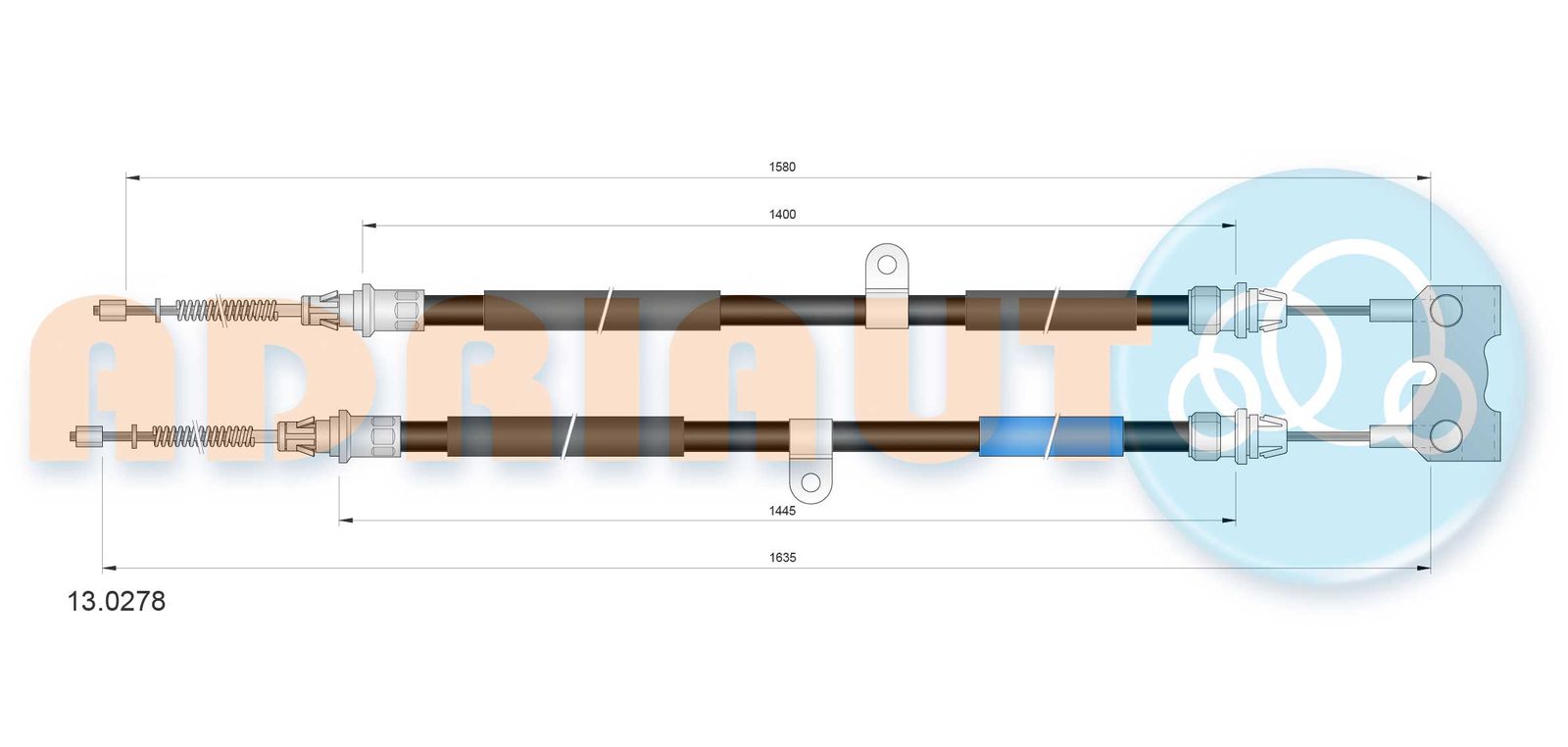 Cablu, frana de parcare ADRIAUTO 13.0278