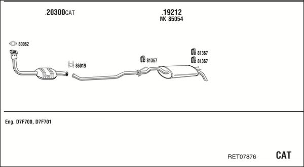 Układ wydechowy WALKER RET07876