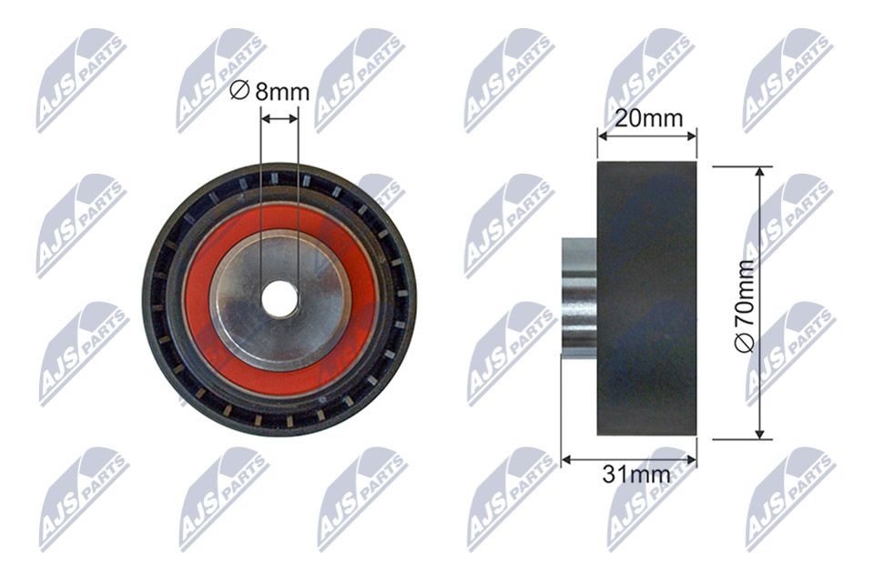 Rolka napinacza, pasek klinowy wielorowkowy NTY RNK-HD-030