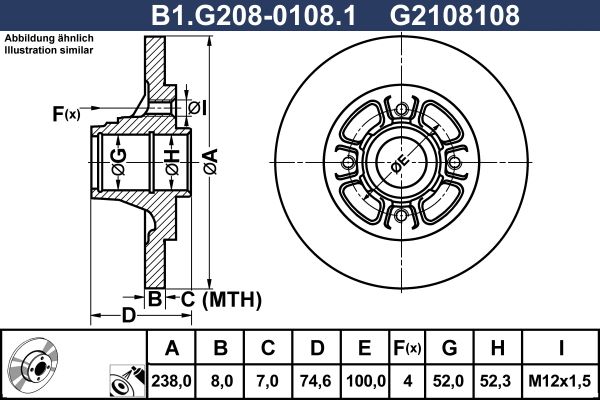 Tarcza hamulcowa GALFER B1.G208-0108.1